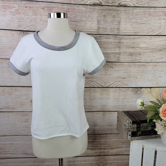 ASTARS Carter‎ Vegan Suede Terry Ringer Tee Small - Picture 1 of 8